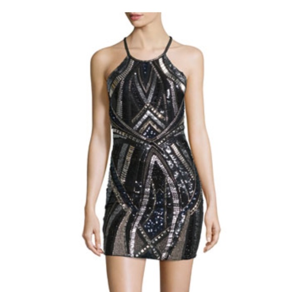Parker Jaden Embellished Mini Dress, Black - Picture 3 of 8